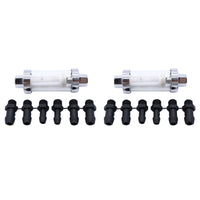 2x Reusable Washable Chrome Glass Inline Fuel Filter Suitable For 1/4 Inch, 5/16 Inch & 3/8 Inch Fuel Lines