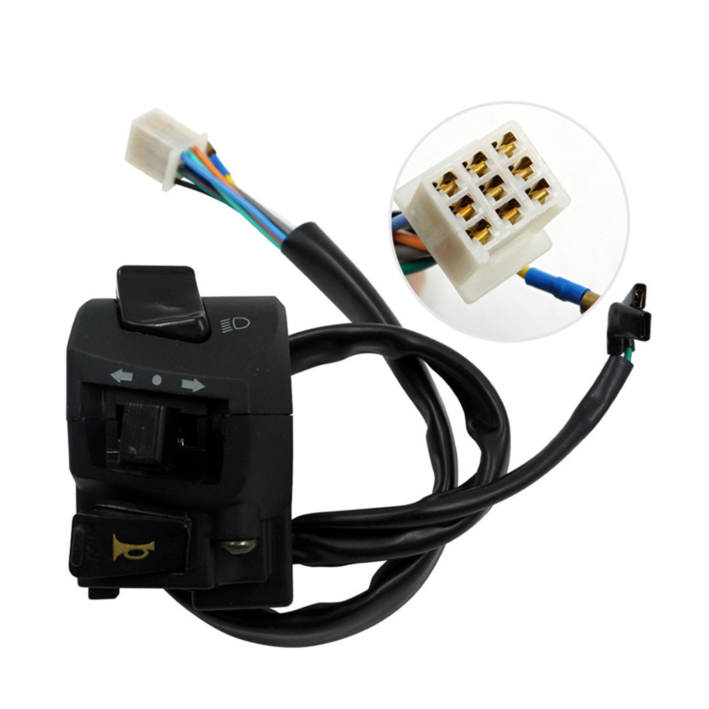 Motorcycle Handlebar Headlight Control Switch Turn On/Off Light Indicator