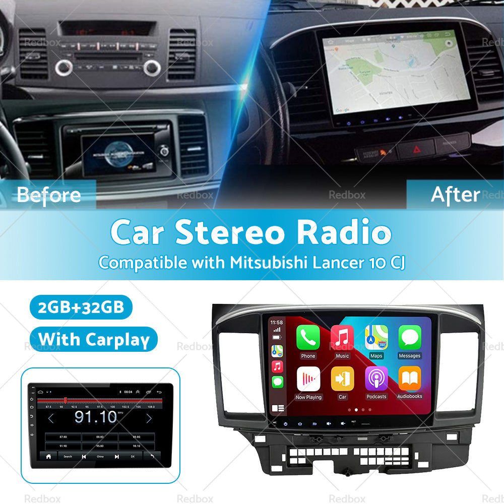 {{ 32GB 10. 1inch Carplay Radio Head Unit GPS Navi Suitable for Mitsubishi Lancer 10 CJ }} - Buy Car Parts Online at {{ Kaka Auto Parts }}.
