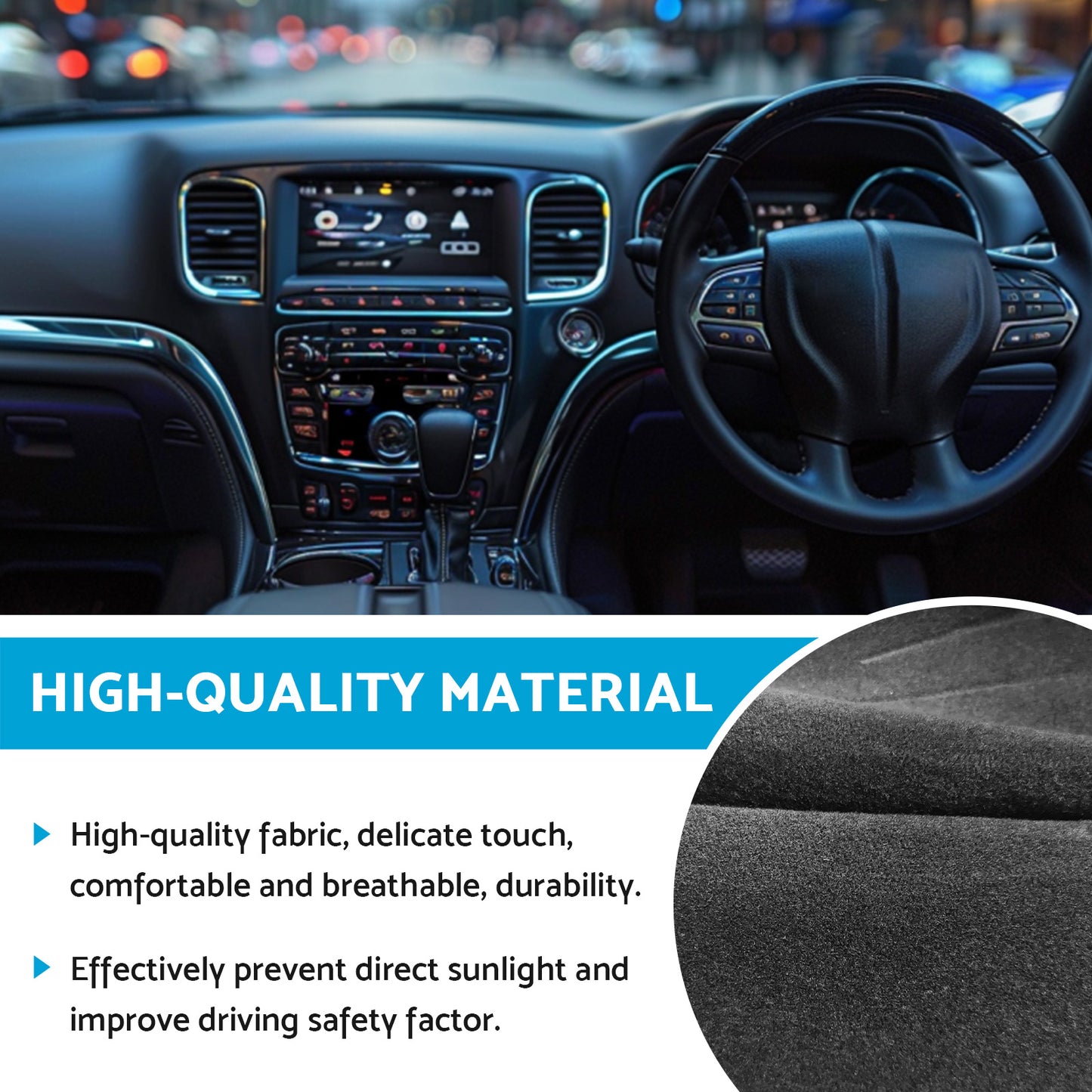 Black Dash Mat Dashboard Cover Suitable For Chrysler 300C LE SRT 2005-2012