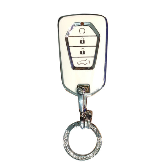 TPU 4-Button Car Remote Key Fob Cover Suitable For Isuzu D-MAX / MU-X MUX White