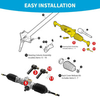 Golf Cart Steering Gear Box Assembly Suitable For EZGO RXV 2008 on 603865 604614