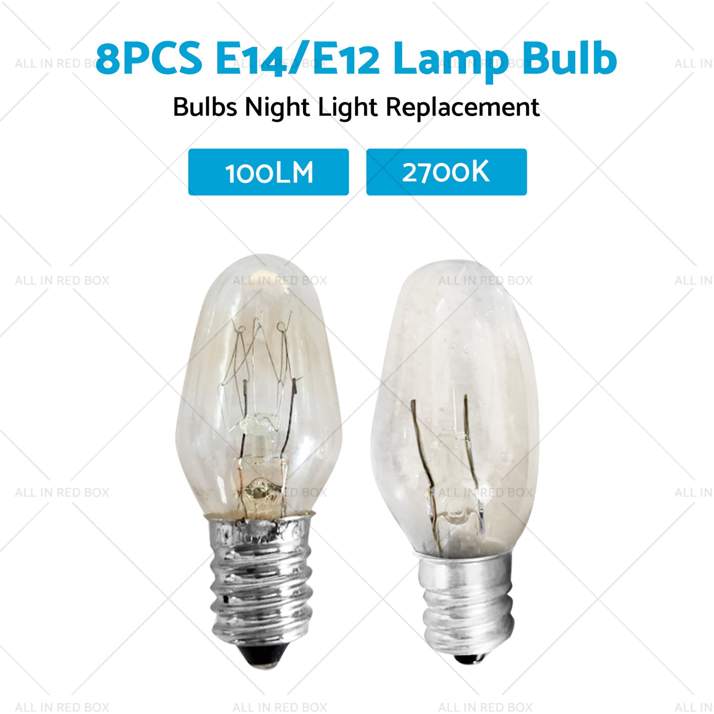 {{ 8 PCS 7W/10W 240V E12/E14 Clear Bulbs Night Light Replacement Warm Yellow Light }} - Buy Car Parts Online at {{ Kaka Auto Parts }}.
