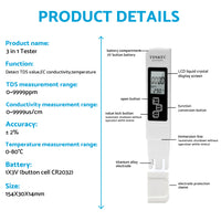{{ PH Meter TDS PPM Meter Soild PH Tester 3 in 1 for Home Water and Garden Soil Use }} - Buy Car Parts Online at {{ Kaka Auto Parts }}.