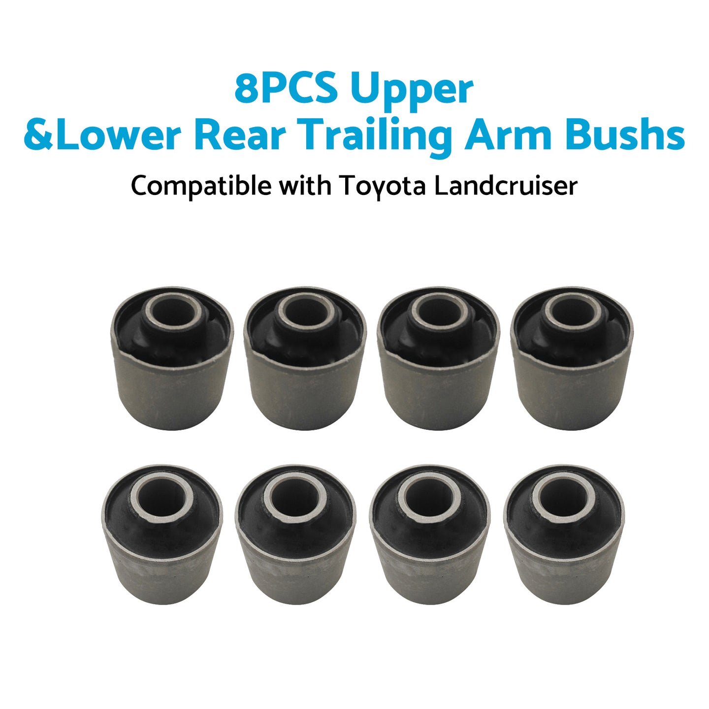 {{ 8x Upper and Lower Rear Trailing Arm Bush Kit Suitable for Toyota Landcruiser 80 105 }} - Buy Car Parts Online at {{ Kaka Auto Parts }}.