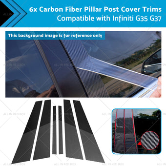 compare product 6x Carbon Fiber Pillar Post Cover Trims Suitable for Infiniti G35 02-13