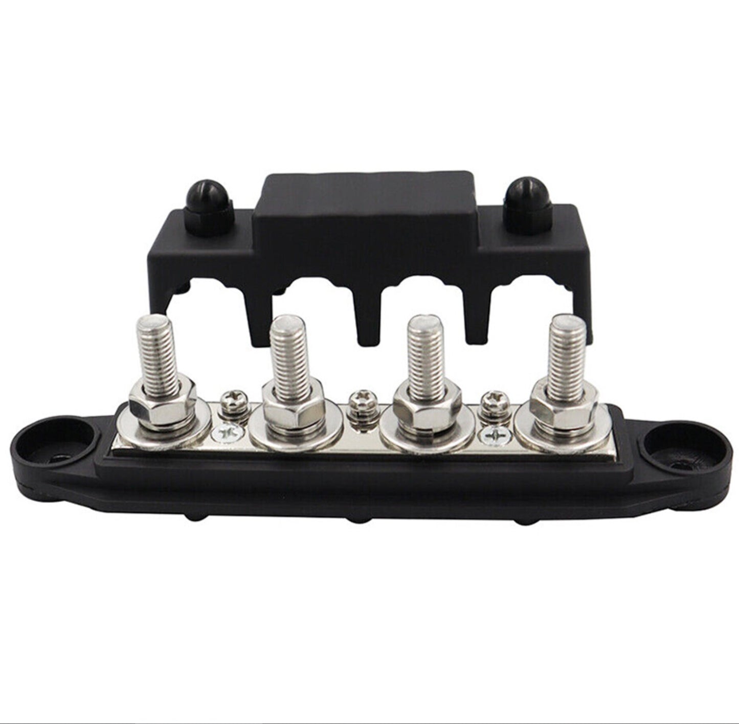 2x M8 4-Post 250A DC 48V Studs Bus Bar Power Distribution Box Terminal Block Suitable For Heavy Duty Applications