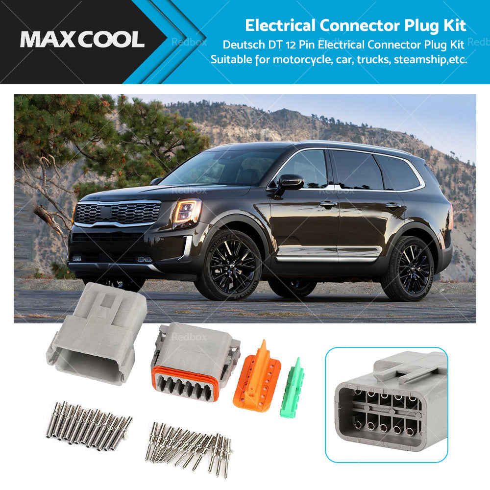 {{ Deutsch DT 12-Way 12 Pin Electrical Connector Waterproof Plug Kit Male  and  Female }} - Buy Car Parts Online at {{ Kaka Auto Parts }}.