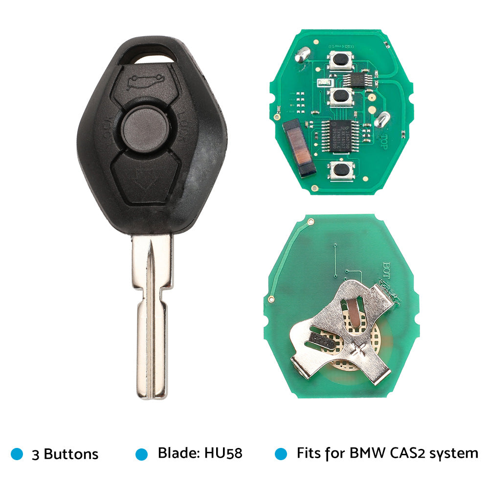 3 Buttons 315MHz Complete Remote Car Key w or Chip ID46 Suitable for BMW 3 5 Series X3 CAS2