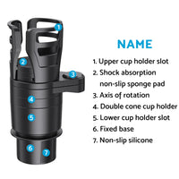 4-in-1 Adjustable Car Cup Holder Expander Adapter Tray for Drink Bottles
