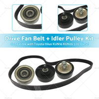 {{ Drive Fan Belt  Idler Pulley Kit Compatible with Hilux 3. 0L Diesel 1KD-FTV KUN16 KUN26 }} - Buy Car Parts Online at {{ Kaka Auto Parts }}.