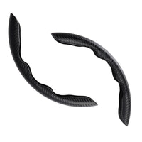 2x Black Carbon Fiber Steering Wheel Booster Non-Slip Cover Trim Accessories