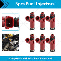 {{ 6PCS Fuel Injectors Suitable For Mitsubishi Pajero NM 6G74 3. 5 V6 00-04 MD357267 }} - Buy Car Parts Online at {{ Kaka Auto Parts }}.