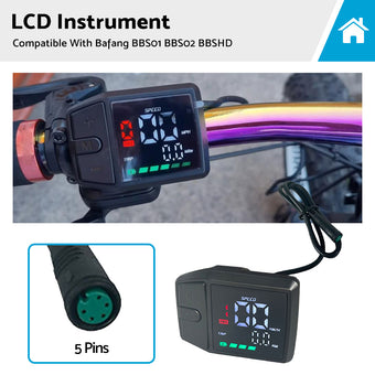 compare product High Quality LCD Instrument Suitable For Bafang BBS01 Center Motor Color Display