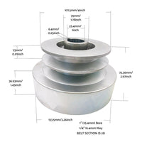 Heavy Duty Centrifugal Clutch 25.4mm 1 Inch Bore Dual Pulley Suitable For 8HP-16HP Engine 200630