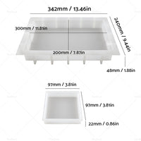 {{ Silicone Epoxy Resin Casting Tray Mold 13. 5 inch  Deep Rectangle Mold4 Coaster Mold }} - Buy Car Parts Online at {{ Kaka Auto Parts }}.