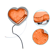 Heart Pair 12V LED Side Marker Indicators Clear Flash Amber
