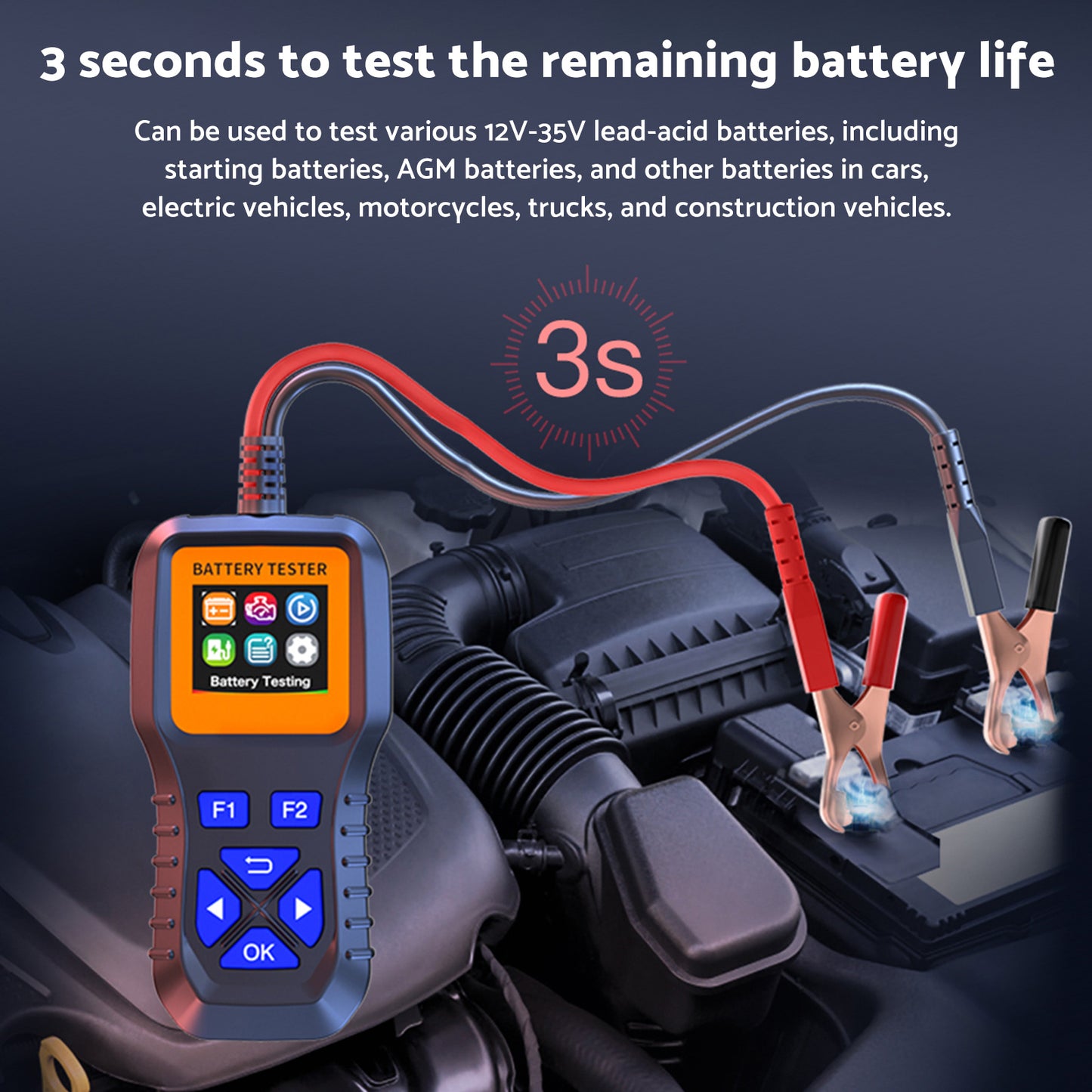 Battery Load Analyzer Tester for Truck Car 24/12/9V 3000CCA Truck Car