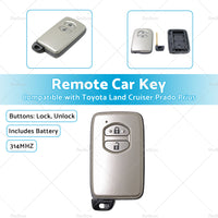 {{ Complete Remote Car Key Suitable For Toyota Land Cruiser Prado 2 Buttons 314MHZ }} - Buy Car Parts Online at {{ Kaka Auto Parts }}.