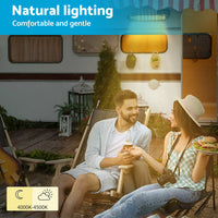 287mm Black Dual LED Bug Light 12V Awning Light with On/Off Switch Amber & White Lights