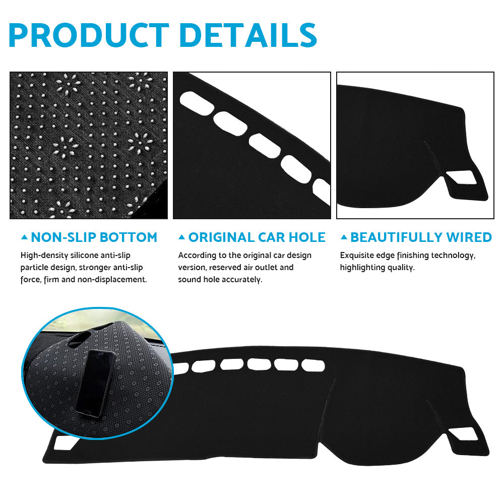 {{ Non-Slip Dash Mat For Haval Jolion LUX Premium Without HUD 2021-2024 Black }} - Buy Car Parts Online at {{ Kaka Auto Parts }}.