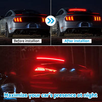 1M Red LED Car High Mount Third Brake Stop Rear Tail Light Bar Strip Universal 12V
