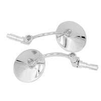 Chrome Round Rearview Bar End Mirror Suitable For Motorcycle / Chopper / Racer