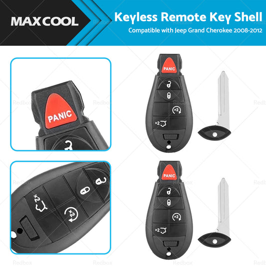 {{ 2x Keyless Remote Key Fob Shell Suitable For Jeep Grand Cherokee 2008-2012 }} - Buy Car Parts Online at {{ Kaka Auto Parts }}.