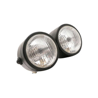 Black Twin Universal Headlight Dual Lamp Suitable For Motorcycle Street Fighter