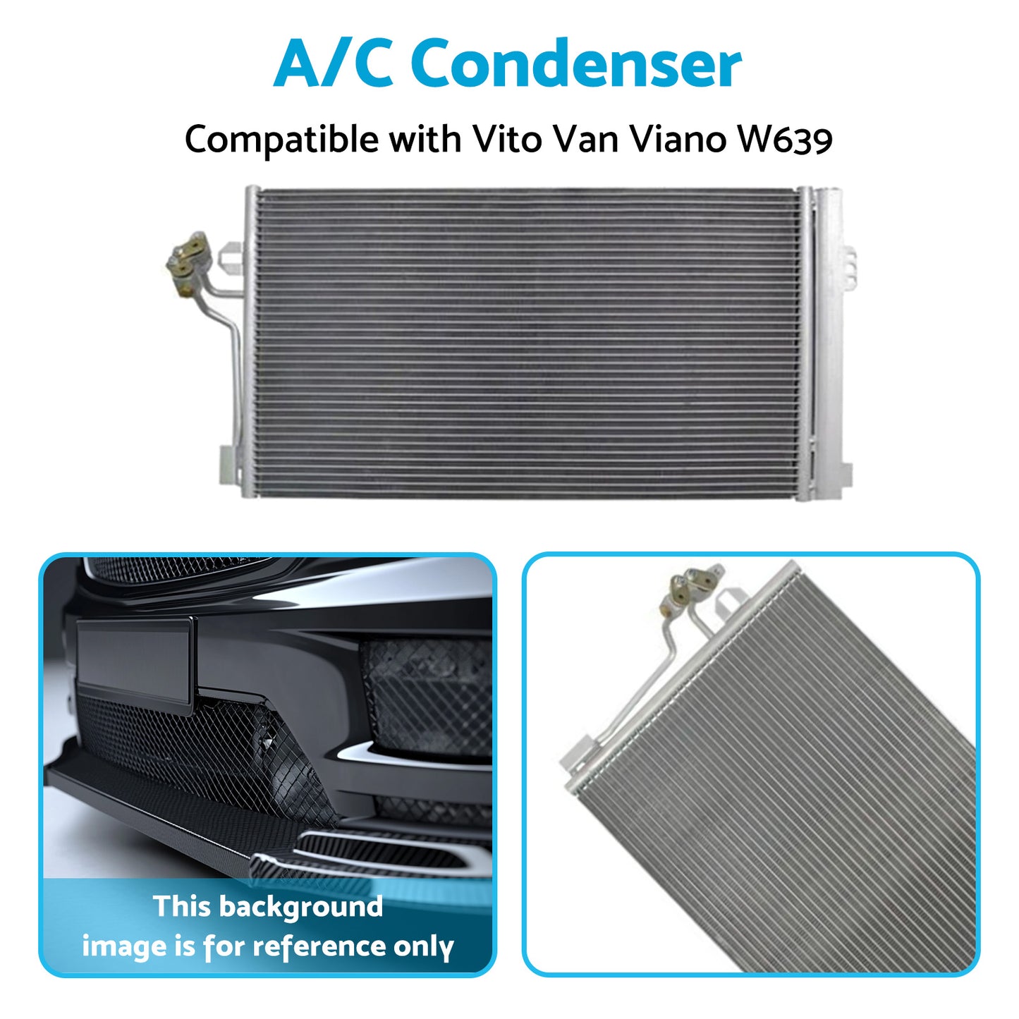 {{ A/C Condenser Suitable for Vito Van Viano W639 6398350270 390mm 708mm 16mm }} - Buy Car Parts Online at {{ Kaka Auto Parts }}.