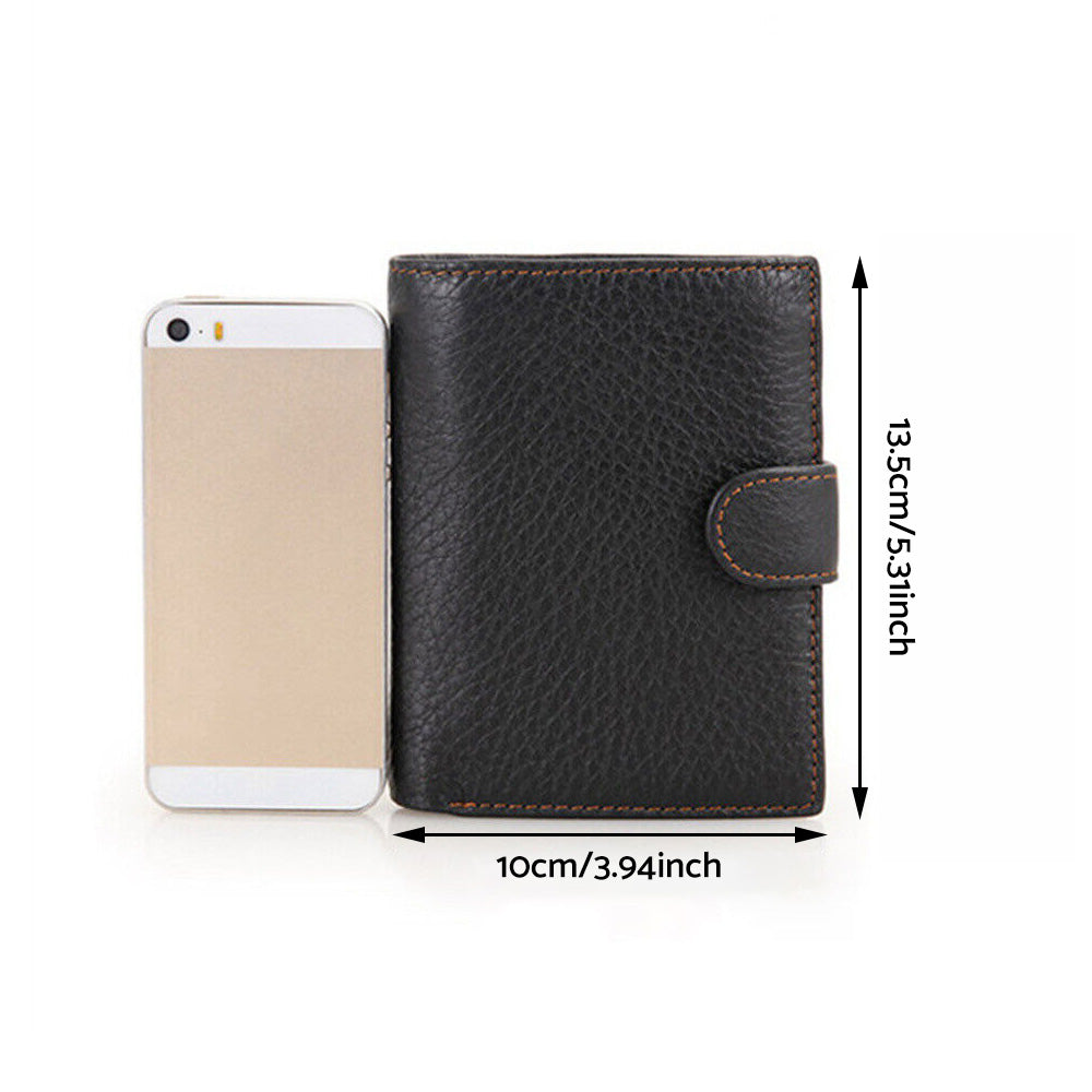RFID Blocking Slim Leather Trifold Wallet With Credit Card Holder Suitable For Men