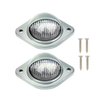 2x 12V LED Number Plate Lights Chrome Suitable For Car, Trailer, Truck, Caravan, Van & Boat