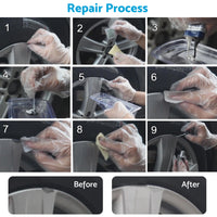 Silver Alloy Wheel Rim Scratch Repair Kit Tool Set Suitable For Car Kerb Damage