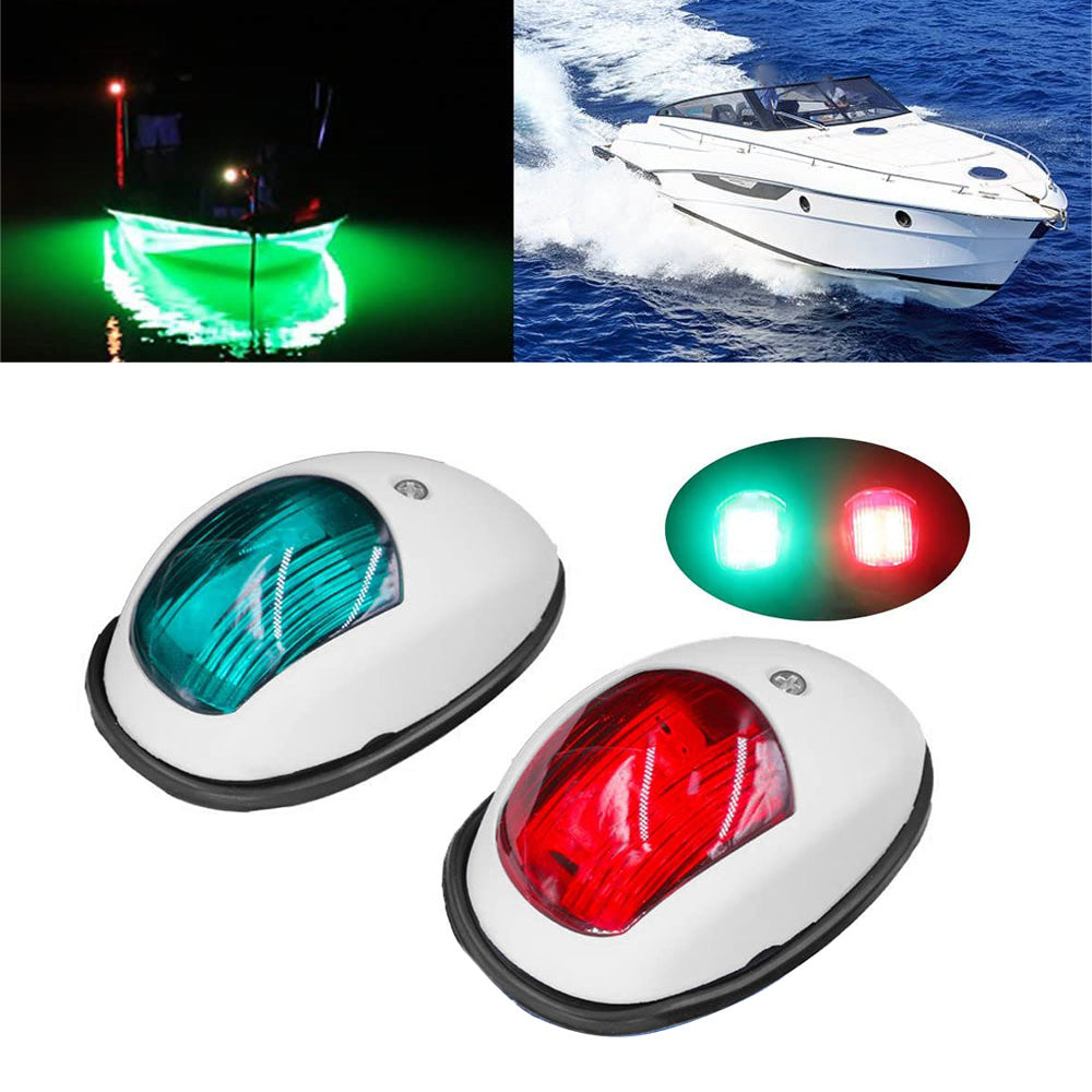 Pair Red  and  Green 8LED Navigation Lights Marine Bow Light Lamp for Boat Pontoon