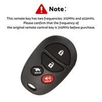 315 MHz Remote Car Key with Battery Suitable For Toyota Aurion Kluger 2006-2013