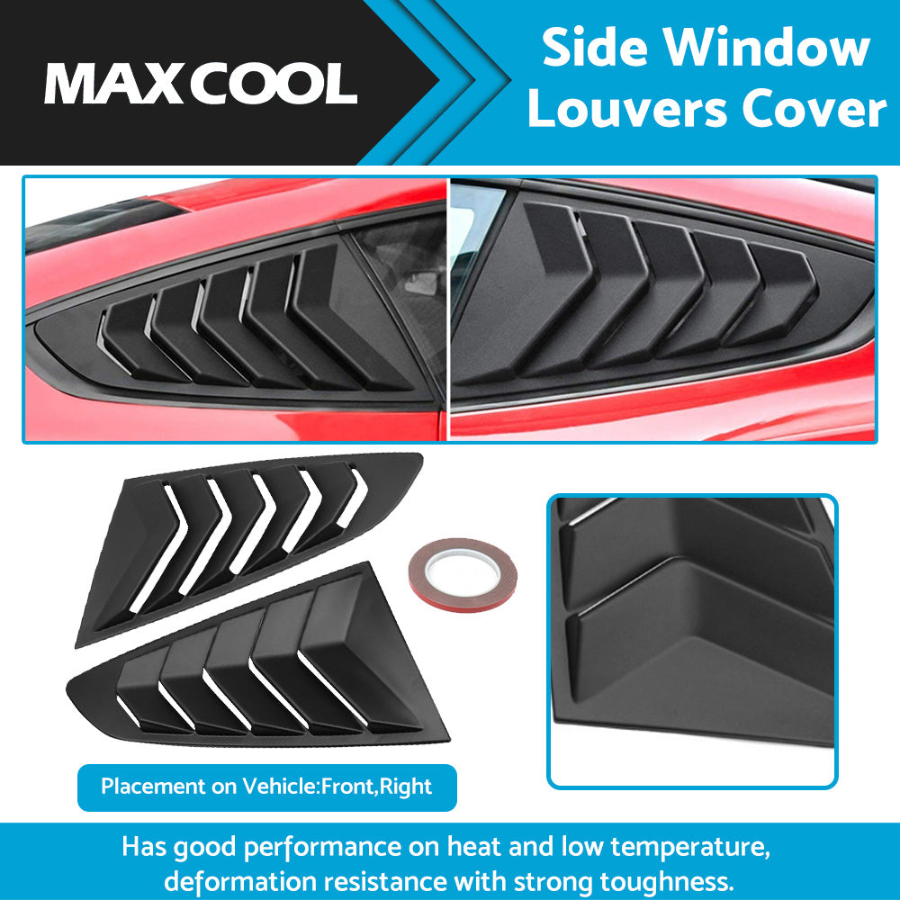 {{ 2x Side Window Louvers Sun Shade Cover Suitable For Ford Mustang 2015-2022 }} - Buy Car Parts Online at {{ Kaka Auto Parts }}.