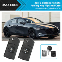 {{ 2Pcs x2 Button Remote Flip Key Car Shell Case Cover For Mazda 3 5 6 RX7 RX8 BT50 }} - Buy Car Parts Online at {{ Kaka Auto Parts }}.