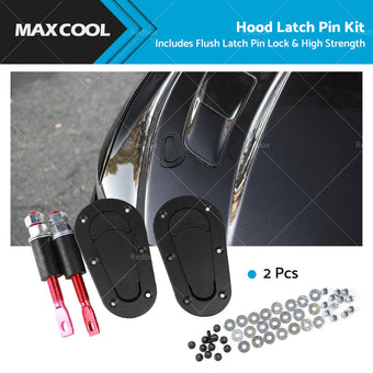 compare product 2Pcs Universal Racing Mount Bonnet Hood Plus Flush Latch Pin Locking Kit