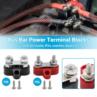 compare product Bus Bar Power Terminal Blocks Suitable For M6 Negative & M8 Positive Power Distribution Studs