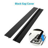 2x Kitchen Silicone Stove & Counter Gap Cover Oven Guard Spill Seal Slit Filler Suitable For Standard Counters