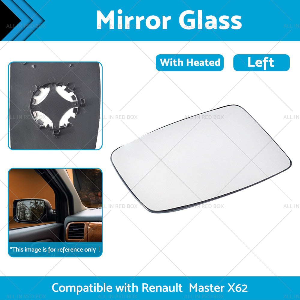 {{ Left Mirror Glass Suitable for Renault Master X62 2010-2019 Heated Convex Base }} - Buy Car Parts Online at {{ Kaka Auto Parts }}.