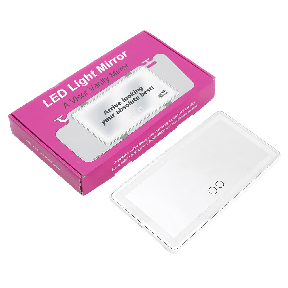 Car Sun Visor LED Makeup Cosmetic Mirror Set With 3-Type Light Touch Screen Suitable For Vehicle Use