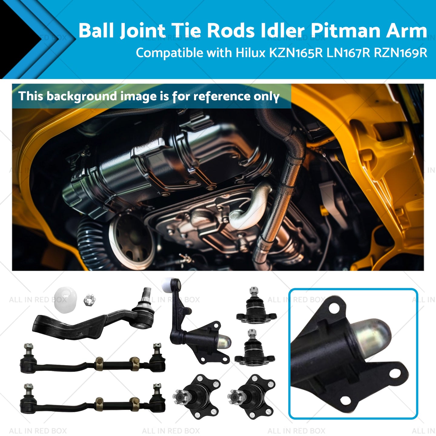 {{ Ball Joint Tie Rods Idler Pitman Arm Suitable for Hilux LN167R RZN169R KZN165R }} - Buy Car Parts Online at {{ Kaka Auto Parts }}.