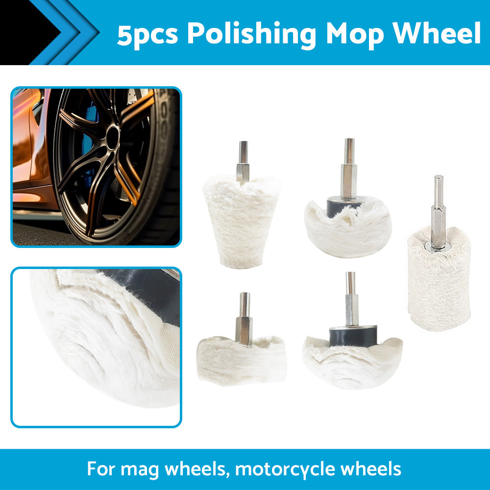 {{ 5PCS Polishing Buffing Pad Mop Wheel Drill Kit for Manifold Aluminum Stainless }} - Buy Car Parts Online at {{ Kaka Auto Parts }}.