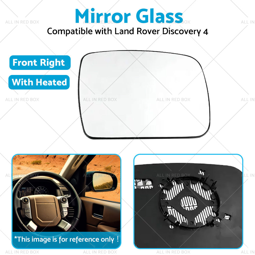 {{ Right Side Mirror Glass Suitable for Land Rover Discovery 4 2009 -2013 w  Heated }} - Buy Car Parts Online at {{ Kaka Auto Parts }}.