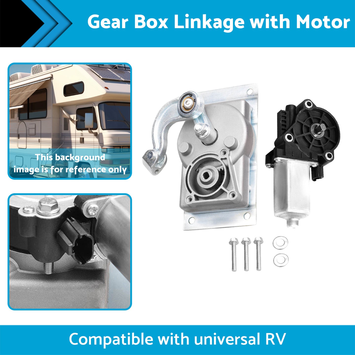 {{ RV Gear Box Linkage with Motor Suitable For Kwikee Electric Steps Replace 366043 }} - Buy Car Parts Online at {{ Kaka Auto Parts }}.