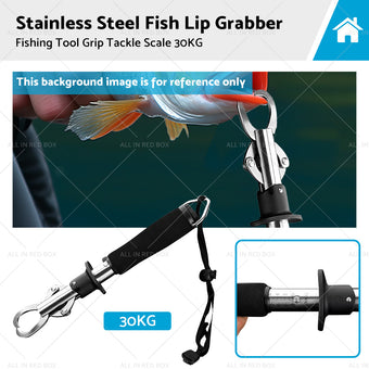 compare product Stainless Steel Fish Lip Grabber Gripper Fishing Tool Grip Tackle Scale 30KG