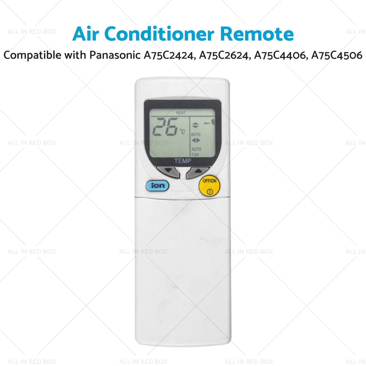 {{ Air Con Remote Suitable for Panasonic A75C2424, A75C2624, A75C4406, A75C4506 }} - Buy Car Parts Online at {{ Kaka Auto Parts }}.