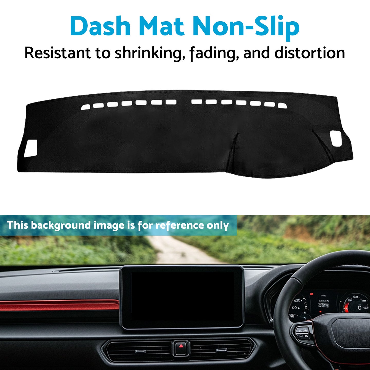 {{ Non-Slip Dash Mat Dashboard Cover Suitable For Ford Everest 2022-2025 Black }} - Buy Car Parts Online at {{ Kaka Auto Parts }}.