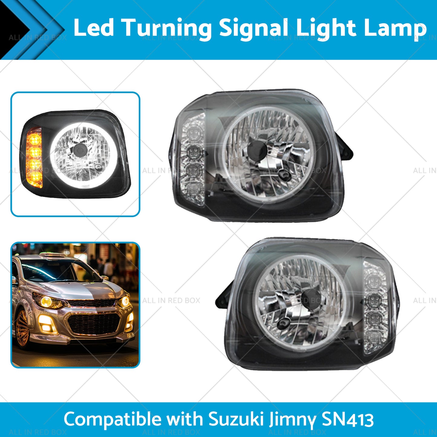 {{ Led Turning Signal Light Lamps  Angel Eyes  Suitablefor Suzuki Jimny SN413 98-17 }} - Buy Car Parts Online at {{ Kaka Auto Parts }}.